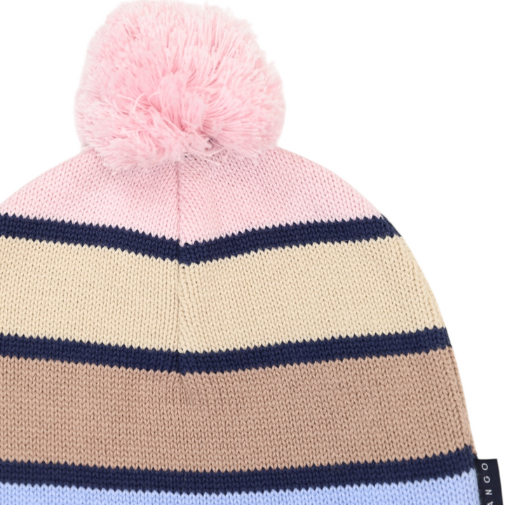 Korango - Striped Beanie - Blue (6-12 Months)