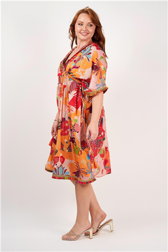 Naudic - Molly Dress - Barcelona Print - Orange