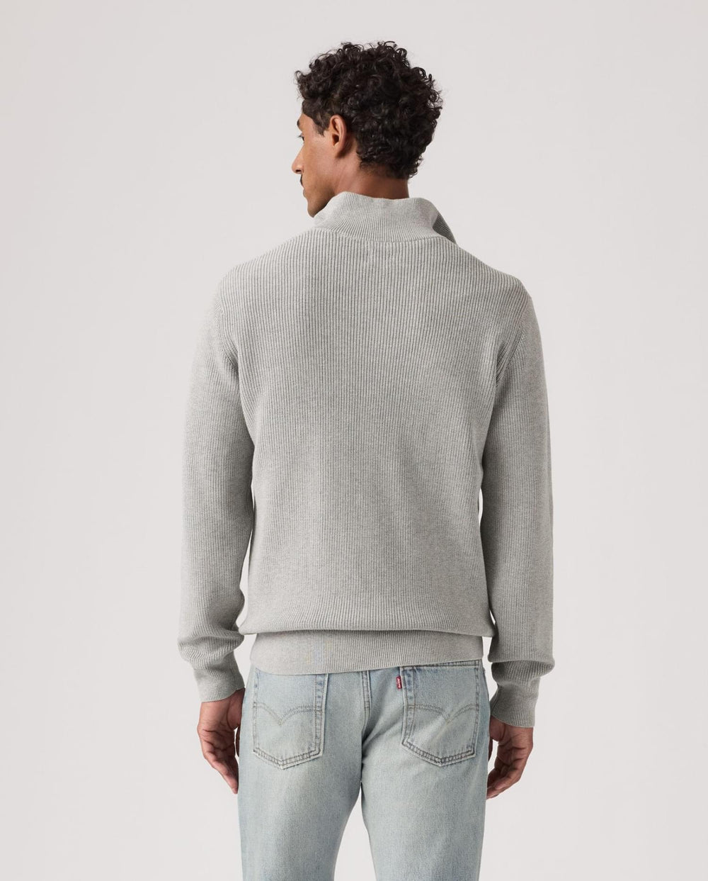 Levi's Housemark Quarter Zip Sweater - Mid Tone Grey Heather - image 2
