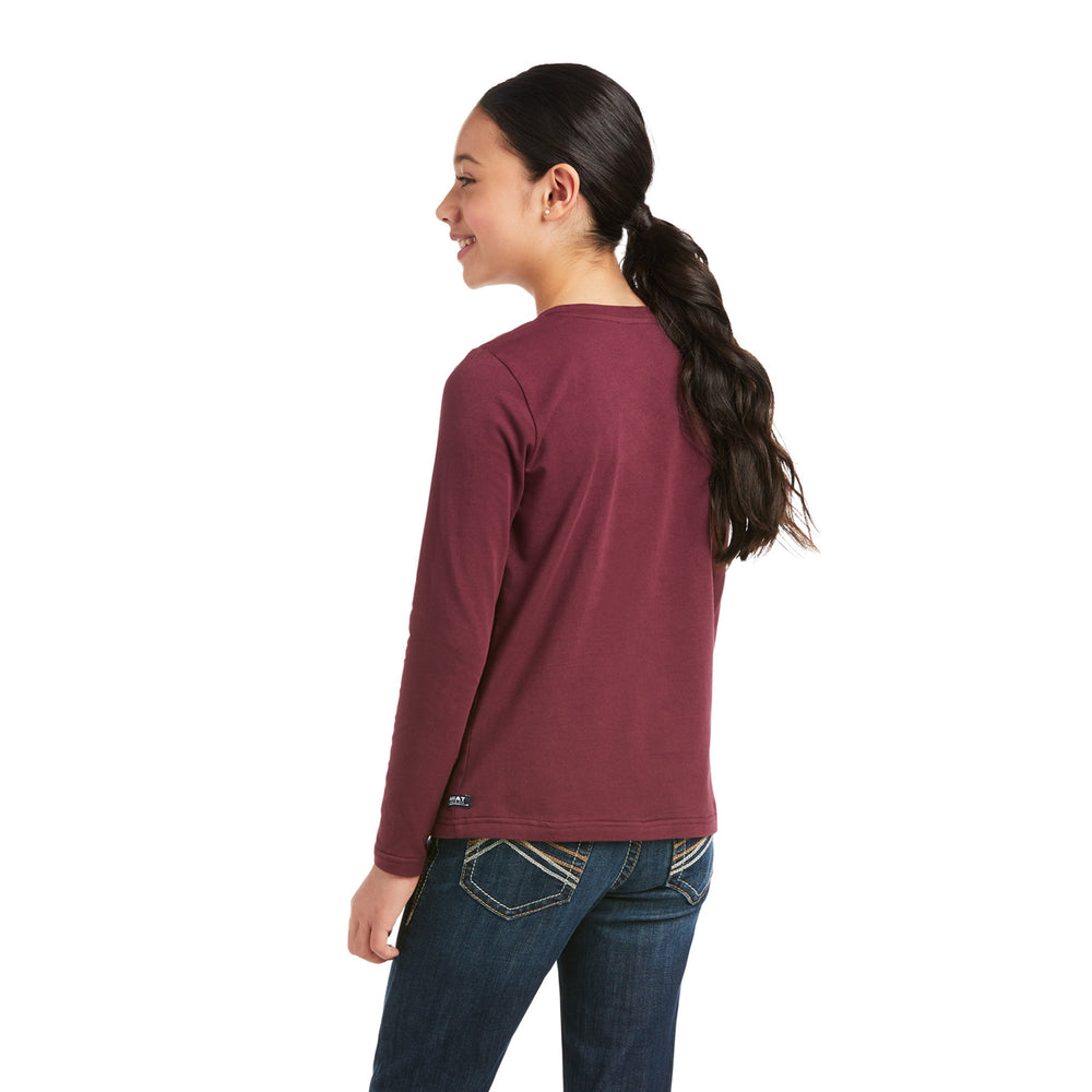 Ariat Flower Crown Tee in Windsor Wine, photo 2 of 3