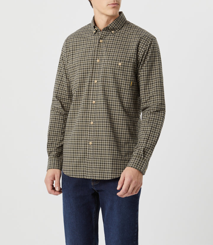 R.M.Williams Springwood Poplin Check L/S Shirt - Green