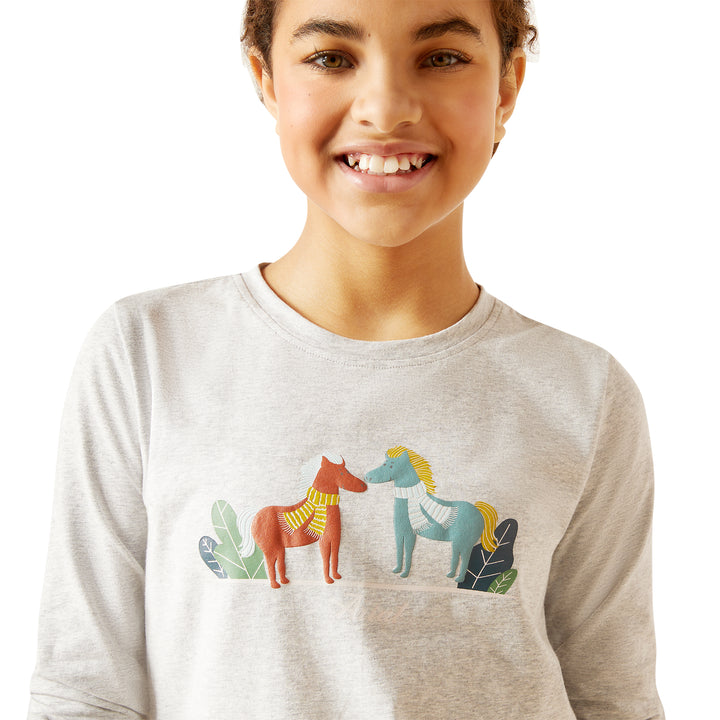 Ariat Twin Horse Long Sleeve T-Shirt in Heather Grey, photo 4 of 4
