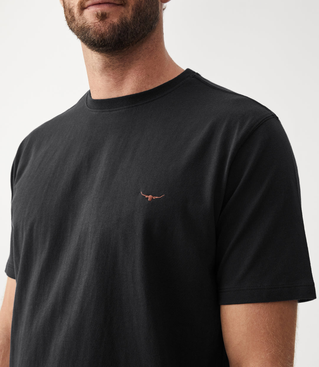 R.M.Williams Parson T-Shirt - Black/Chestnut - view 6