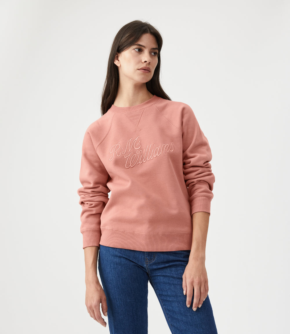 R.M.Williams Womens Script Crew - Dusty Pink - view 2