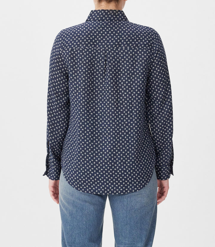 R.M.Williams Olney Print Linen Shirt - Navy - view 2