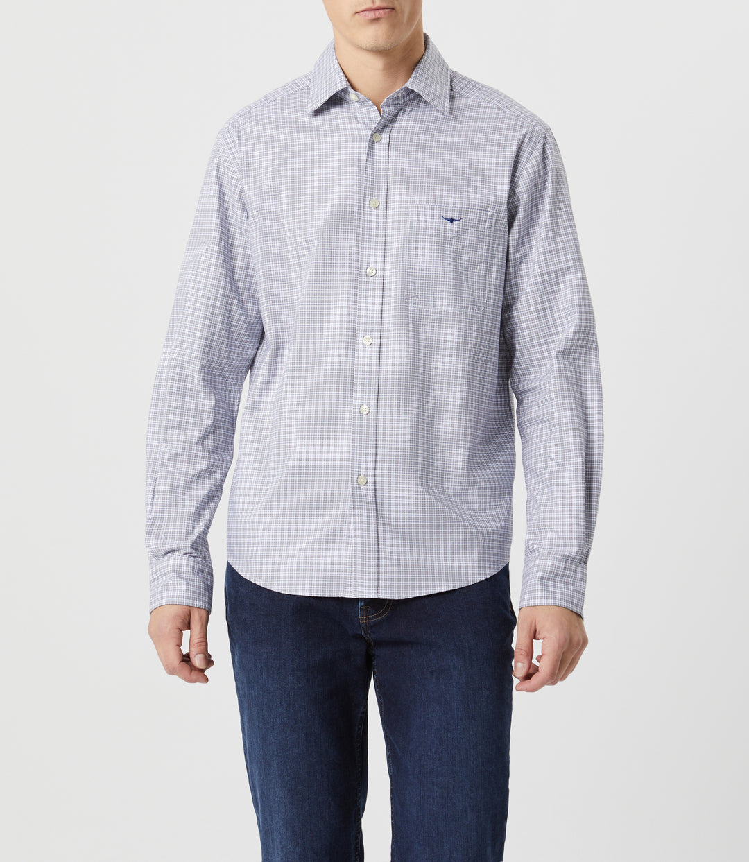 R.M.Williams Kerrabee Twill Check Shirt - Brown/White
