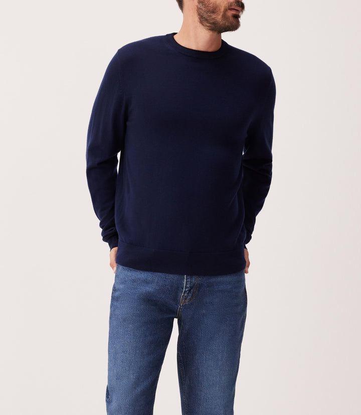 R.M.Williams Howe crew merino knit - Navy