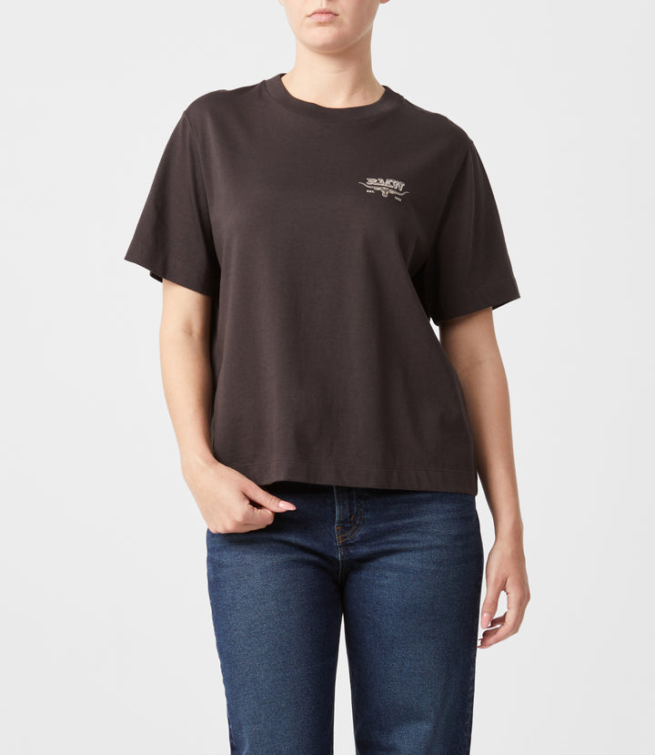 R.M.Williams Louth back print T-Shirt - Dark Chocolate