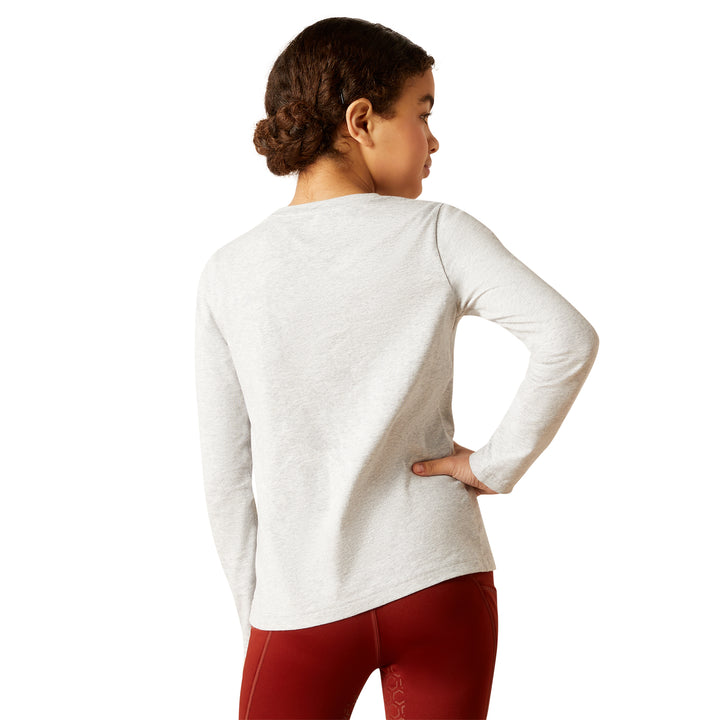 Ariat Twin Horse Long Sleeve T-Shirt in Heather Grey, photo 2 of 4