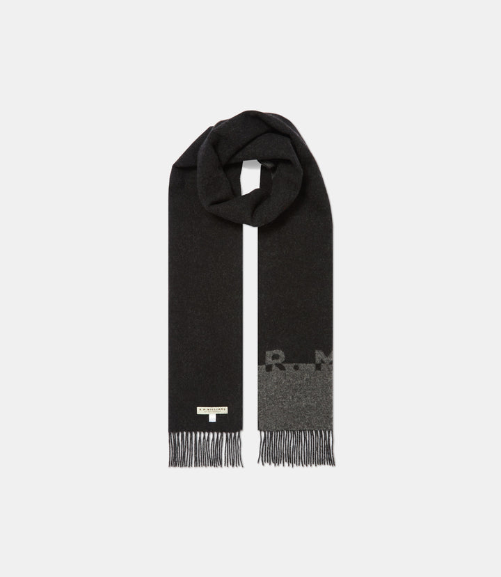 R.M.Williams Logo Jacquard Scarf - Black Charcoal - view 2
