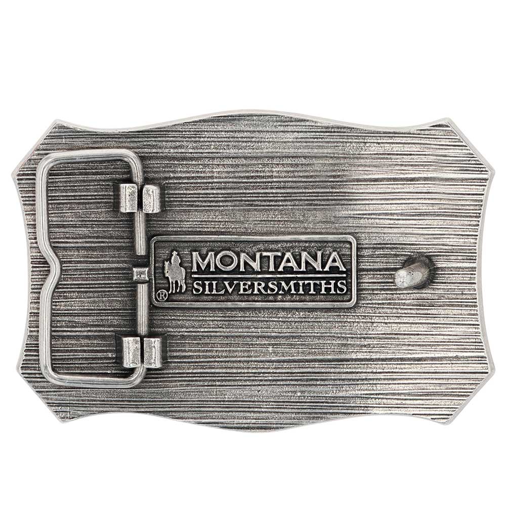 Montana Silversmiths Longhorn Crest Filigree Attitude Belt Buckle, photo 4 of 6
