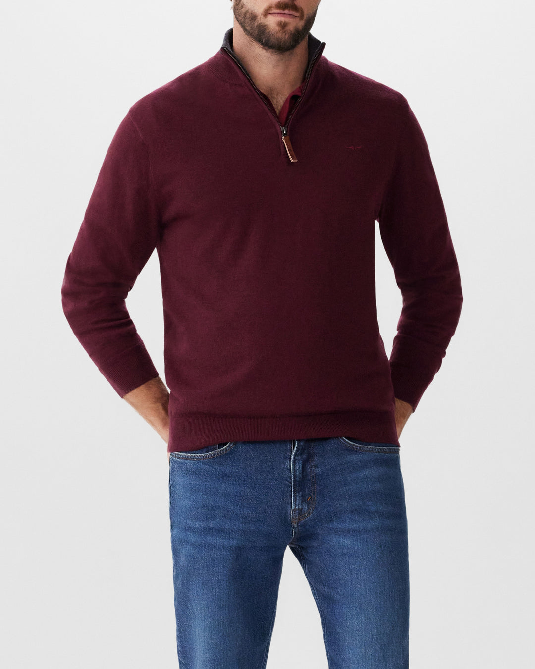 R.M.Williams Ernest Sweater - Burgundy - view 2