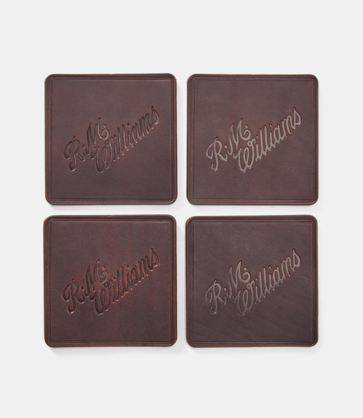 R.M.Williams Script 4PC Logo Coasters - Rust - view 2