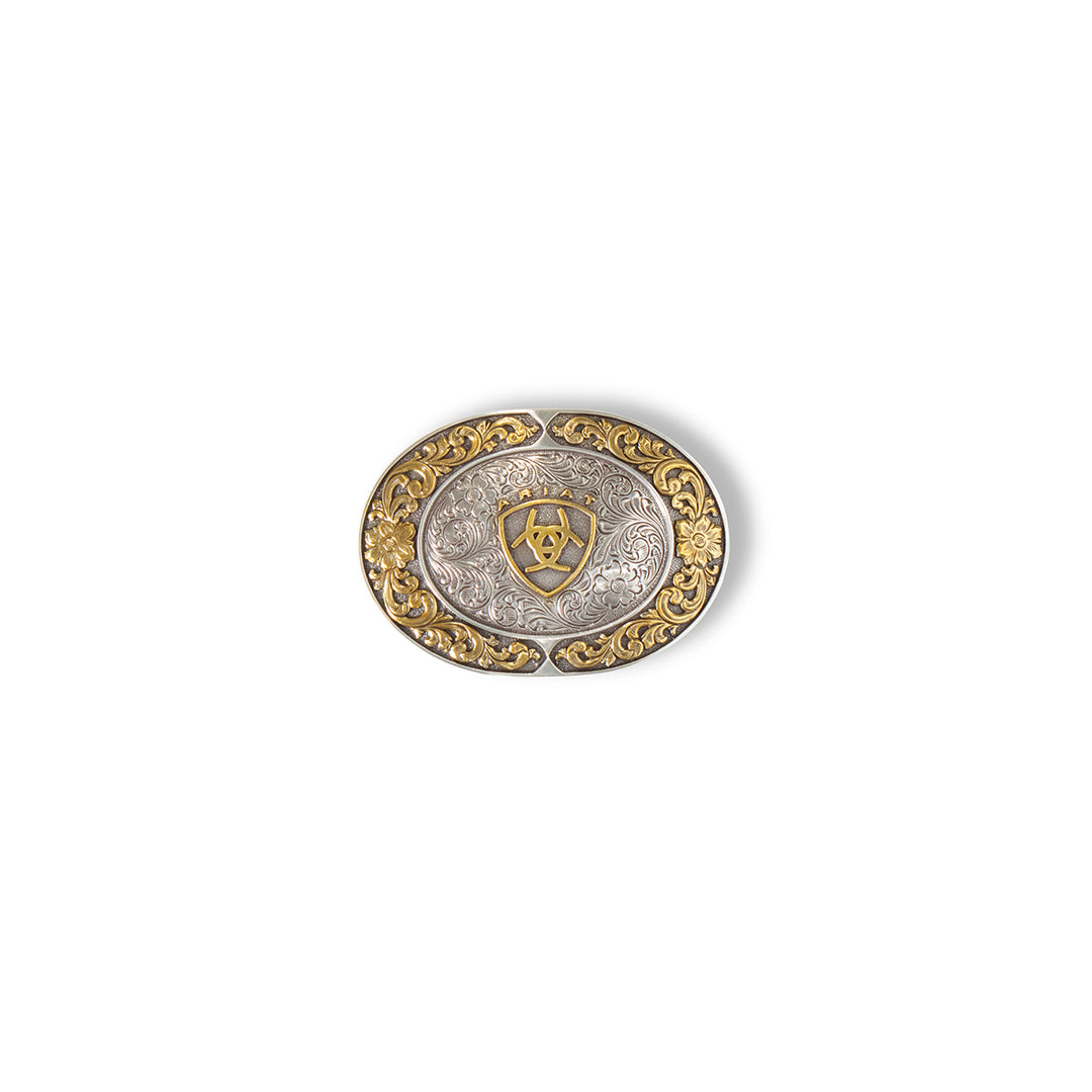 Ariat Oval Smooth Edge Floral Emblem Buckle, photo 1 of 1