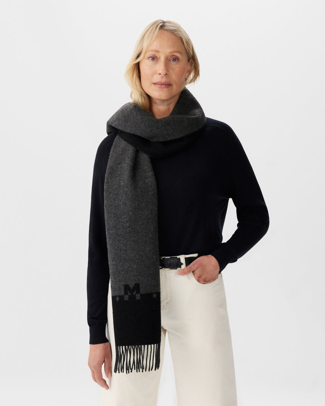 R.M.Williams Logo Jacquard Scarf - Black Charcoal - view 6