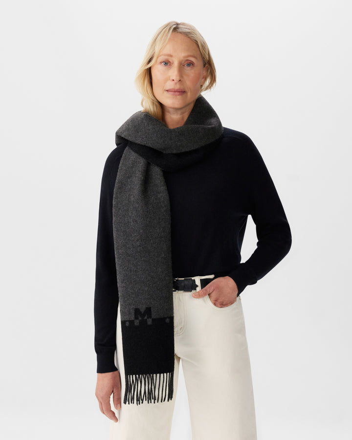 R.M.Williams Logo Jacquard Scarf - Black Charcoal - view 6