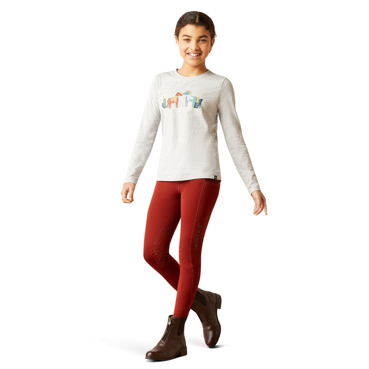 Ariat Twin Horse Long Sleeve T-Shirt in Heather Grey, photo 3 of 4
