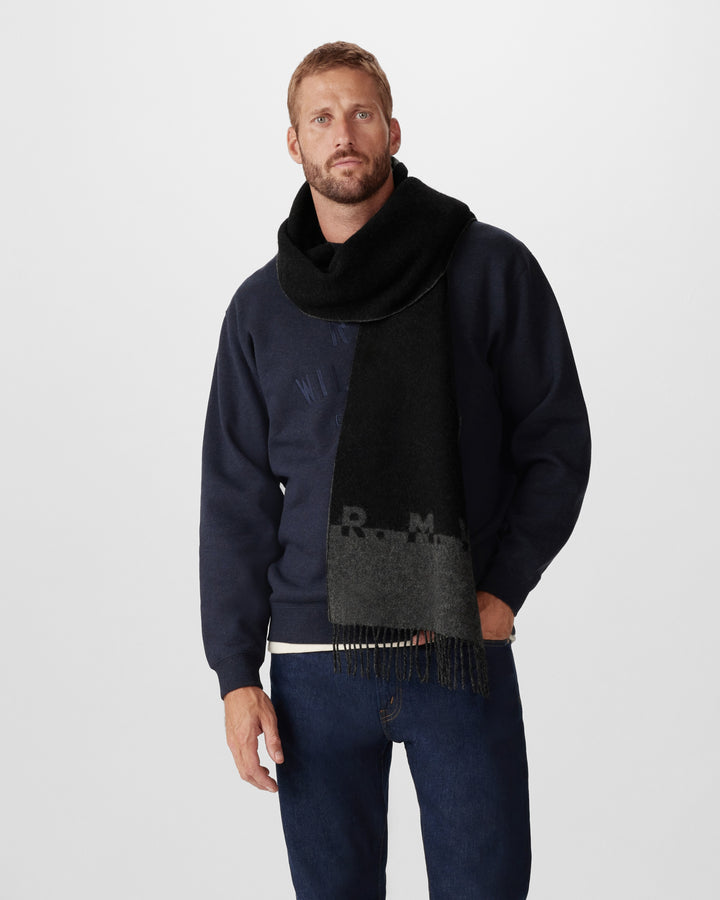 R.M.Williams Logo Jacquard Scarf - Black Charcoal - view 5