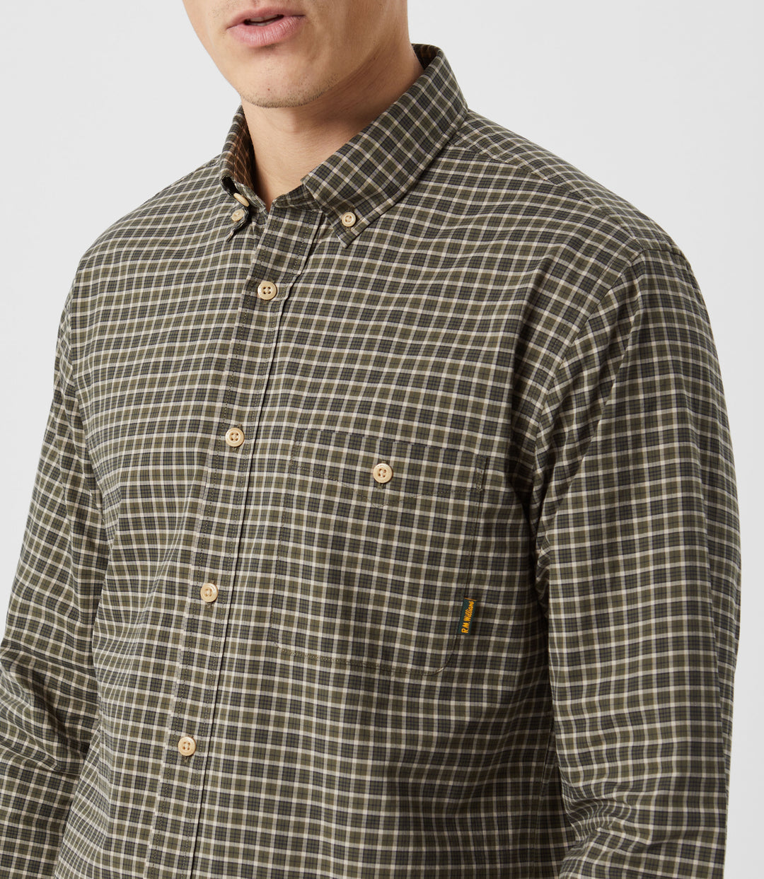 R.M.Williams Springwood Poplin Check L/S Shirt - Green - view 3