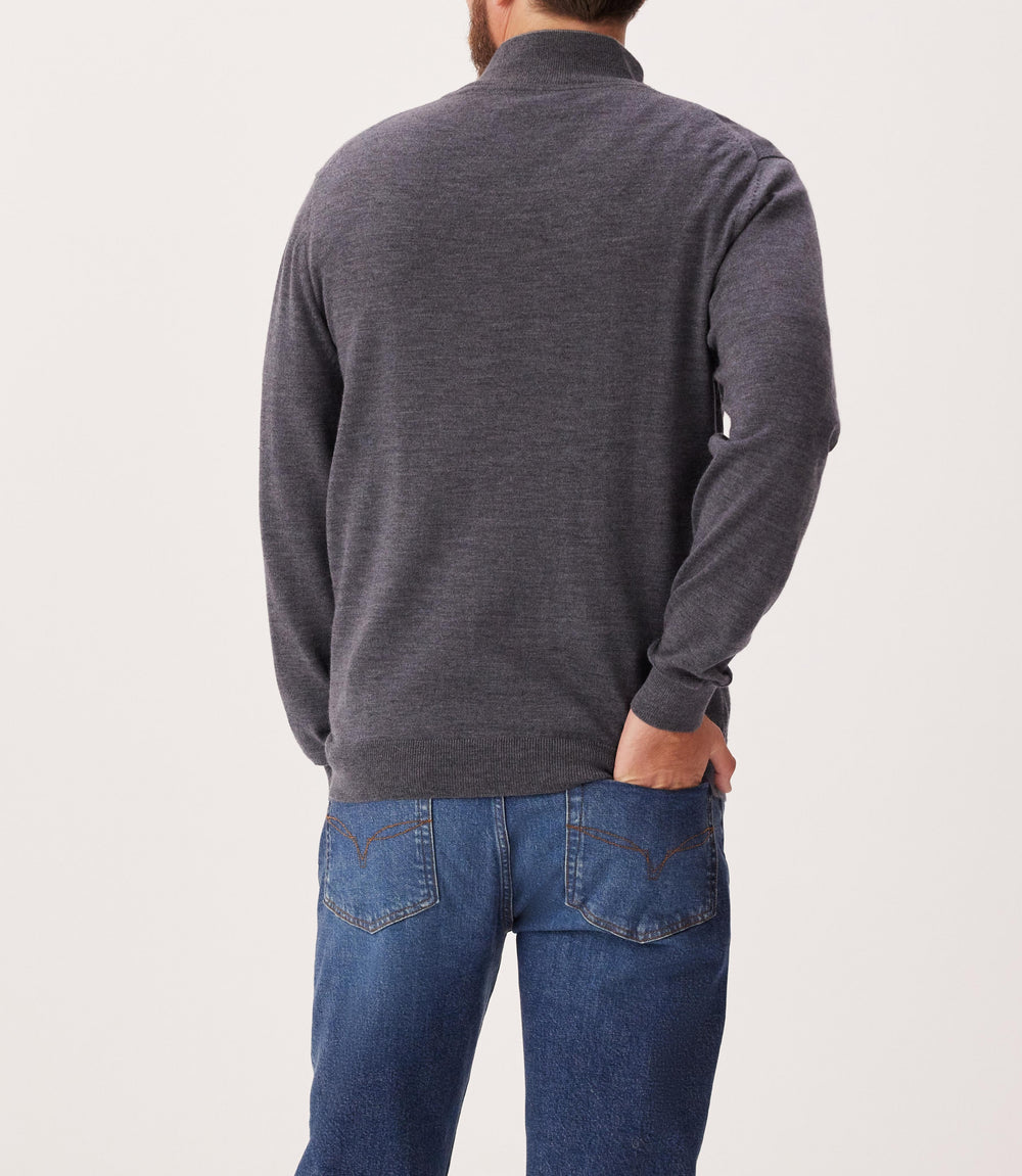 R.M.Williams Ernest 1/4 zip merino knit - Sea Mist - view 2