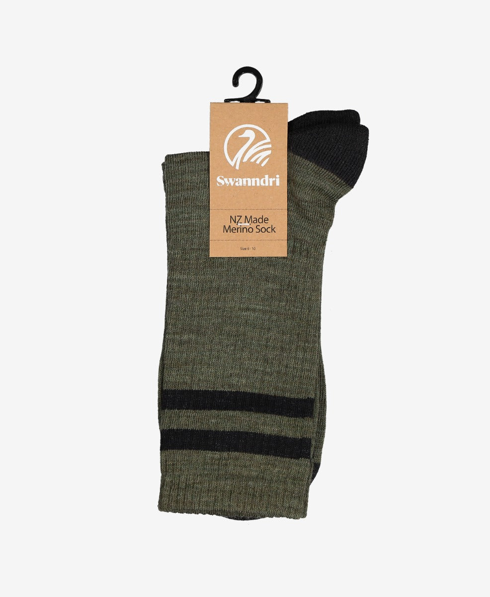 Swanndri - Colombo Merino Sock - Olive
