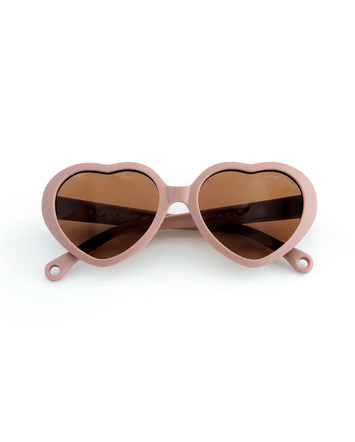 Lummi Bunny Heart Kids Sunglasses in Rosewood, front