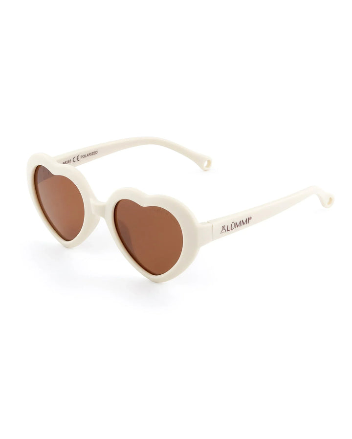 Lummi Bunny Heart Kids Sunglasses in Vanilla, front angle