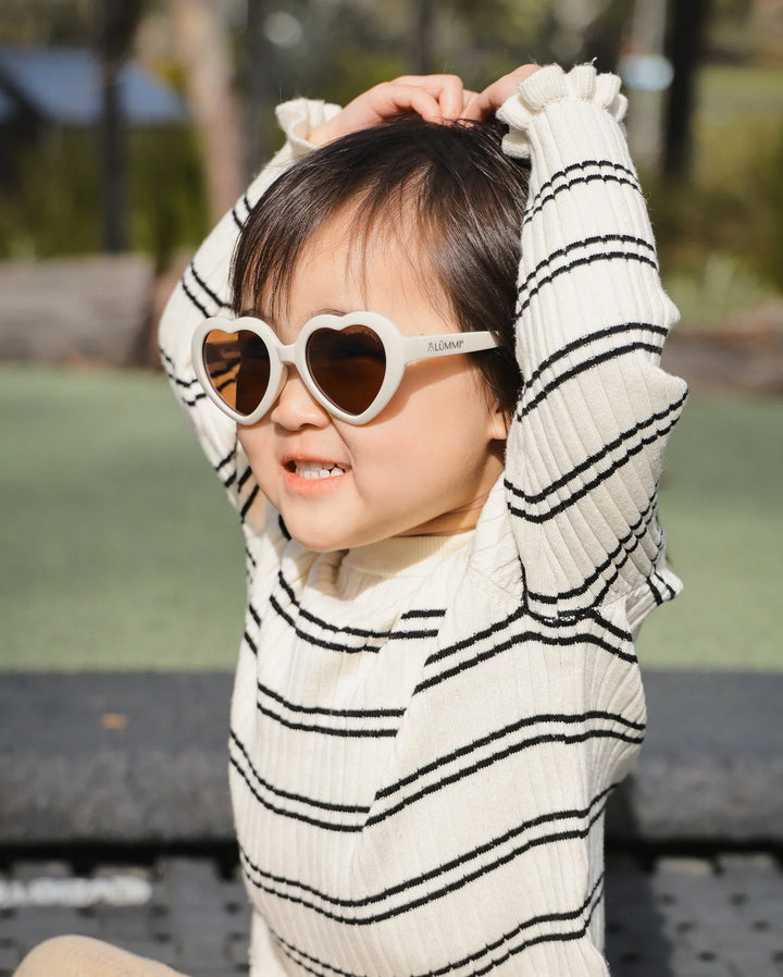 Lummi Bunny Heart Kids Sunglasses in Vanilla, view 3
