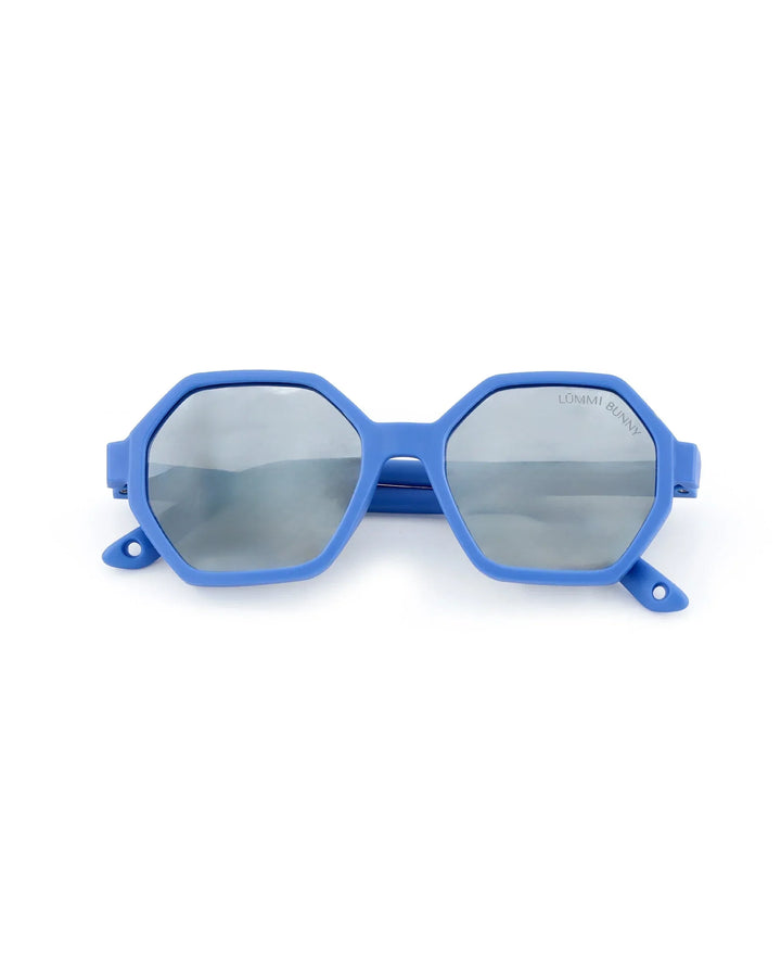 Lummi Bunny Mirror Hexagon Kids Sunglasses in Cornflower, front
