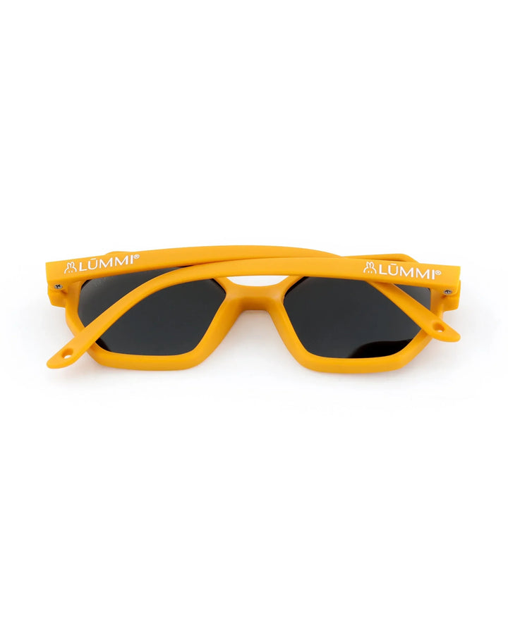 Lummi Bunny Mirror Hexagon Kids Sunglasses in Mustard, back