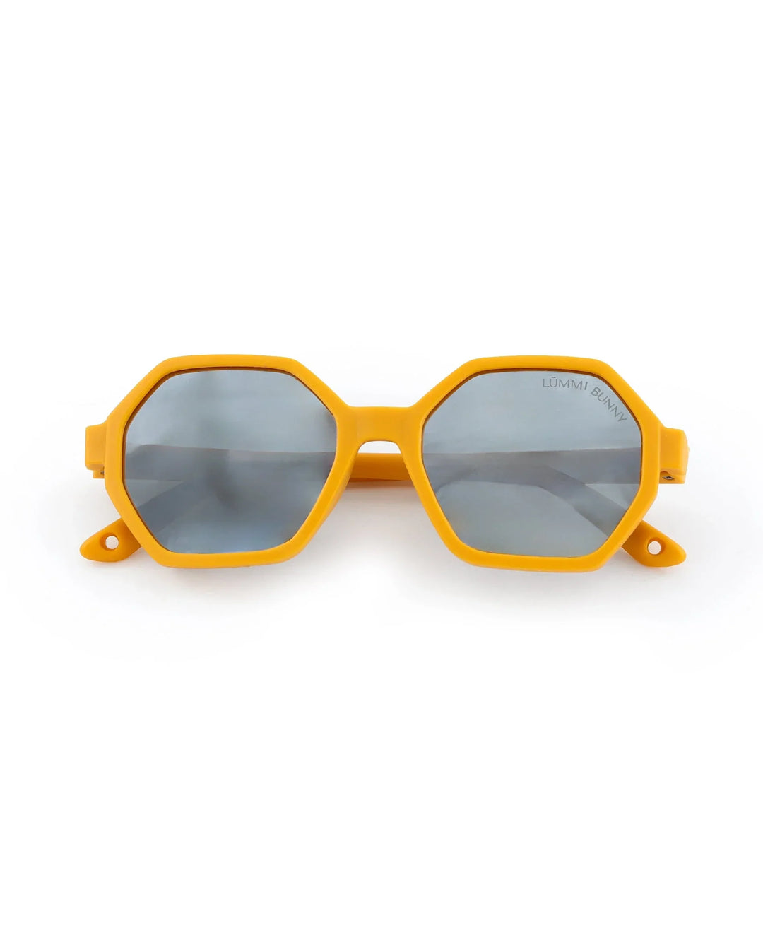 Lummi Bunny Mirror Hexagon Kids Sunglasses in Mustard, front