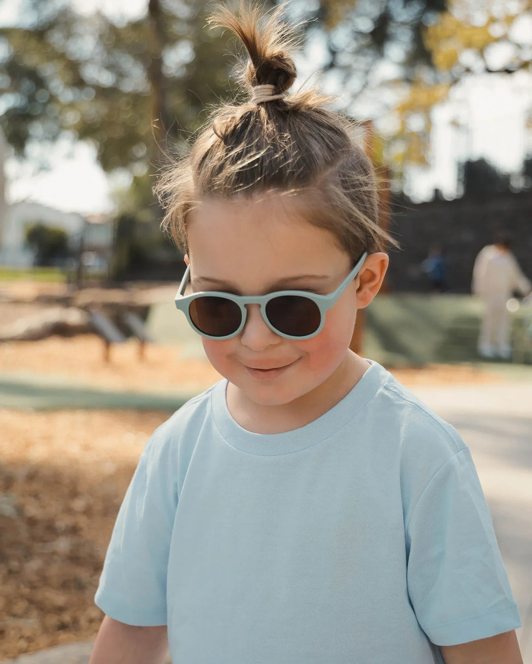 Lummi Bunny Keyhole Kids Sunglasses in Misty Blue, view 8