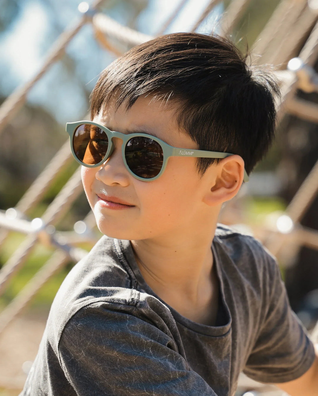 Lummi Bunny Keyhole Kids Sunglasses in Sage, view 8