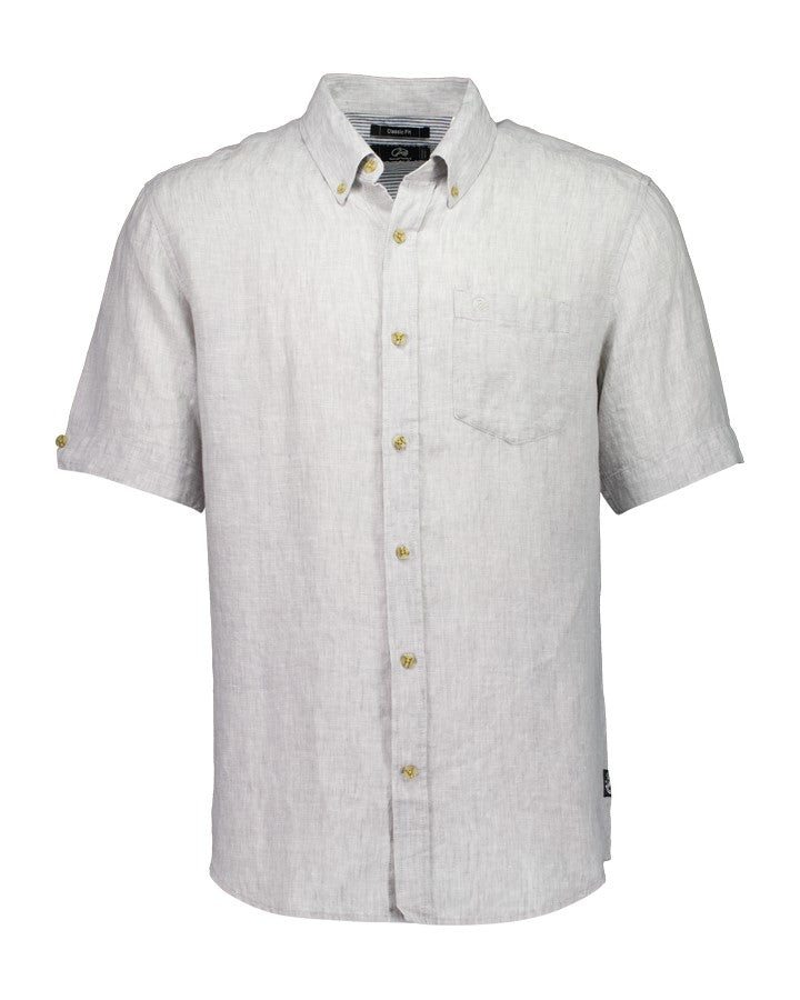 Swanndri Humber Mens S/S Linen Shirt in Iceberg, front