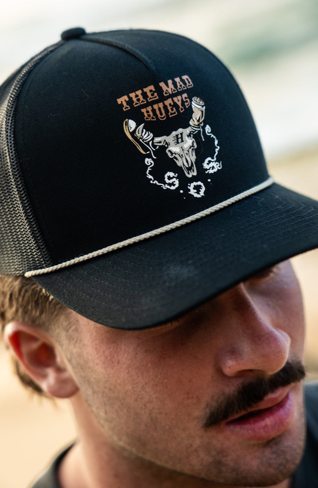 The Mad Hueys SOS | Twill Trucker - Black