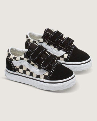 Vans Toddler Old Skool V Checkerboard - Primary Check Black/White - view 2